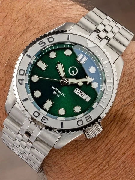 Islander Automatic Dive Watch – Sunburst Green Dial &amp; Embossed Ceramic Bezel | ISL-44 — view 14