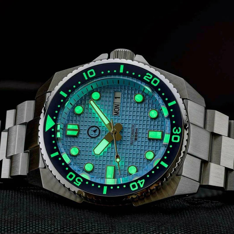 Islander Automatic Dive Watch – Ice Blue Waffle Dial | ISL-67 — view 2