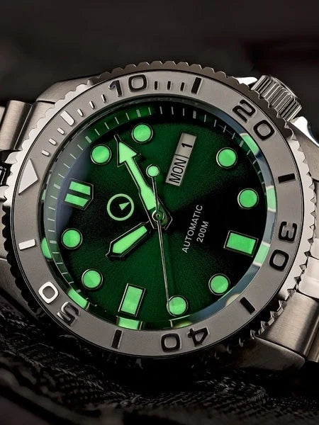 Islander Automatic Dive Watch – Sunburst Green Dial &amp; Embossed Ceramic Bezel | ISL-44 — view 15