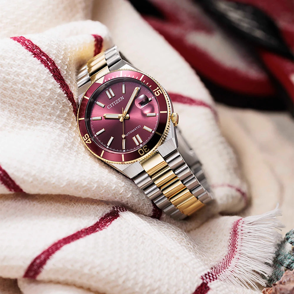 Citizen Tsuyosa Shore NJ0234-58X – Red Dial Two-Tone Automatic Watch — view 3