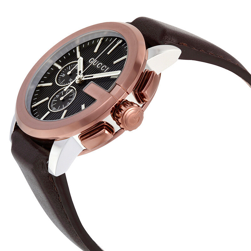 Gucci G-Chrono XL YA101202 Chronograph – Black Dial, Brown Leather, 44mm — view 2