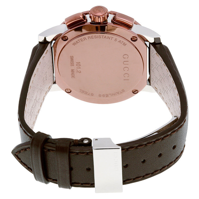 Gucci G-Chrono XL YA101202 Chronograph – Black Dial, Brown Leather, 44mm — view 3