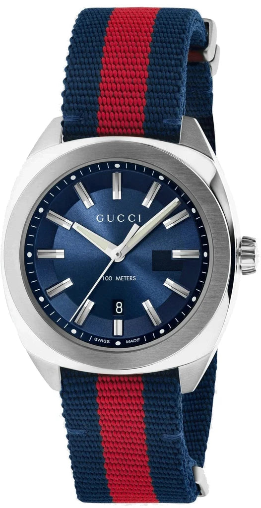 Gucci GG2570 Blue Dial – Swiss Made – Red &amp; Blue Web Strap — view 17