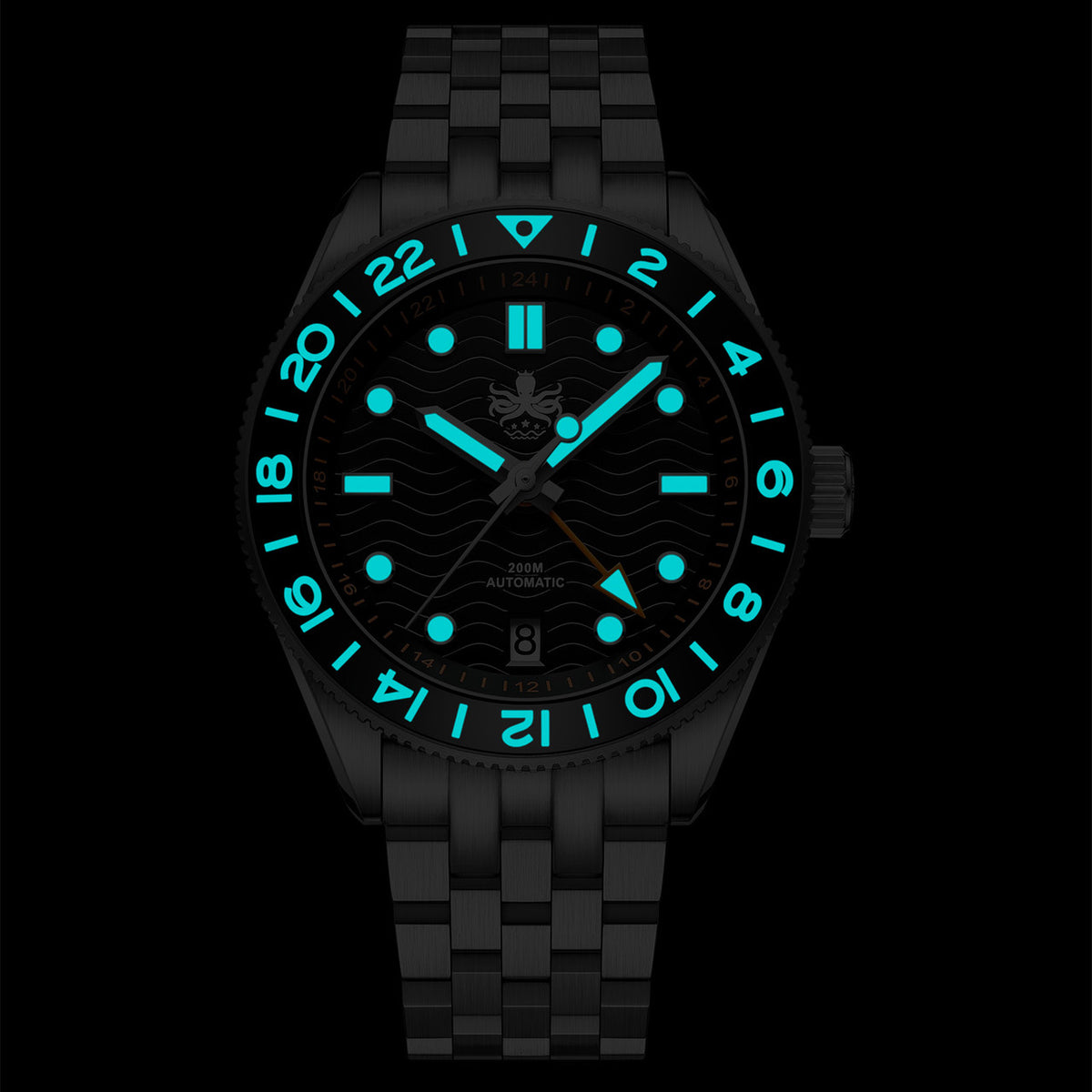 PHOIBOS WAVE MASTER GMT 200M Automatic Diver Watch PY049H Purple — view 6