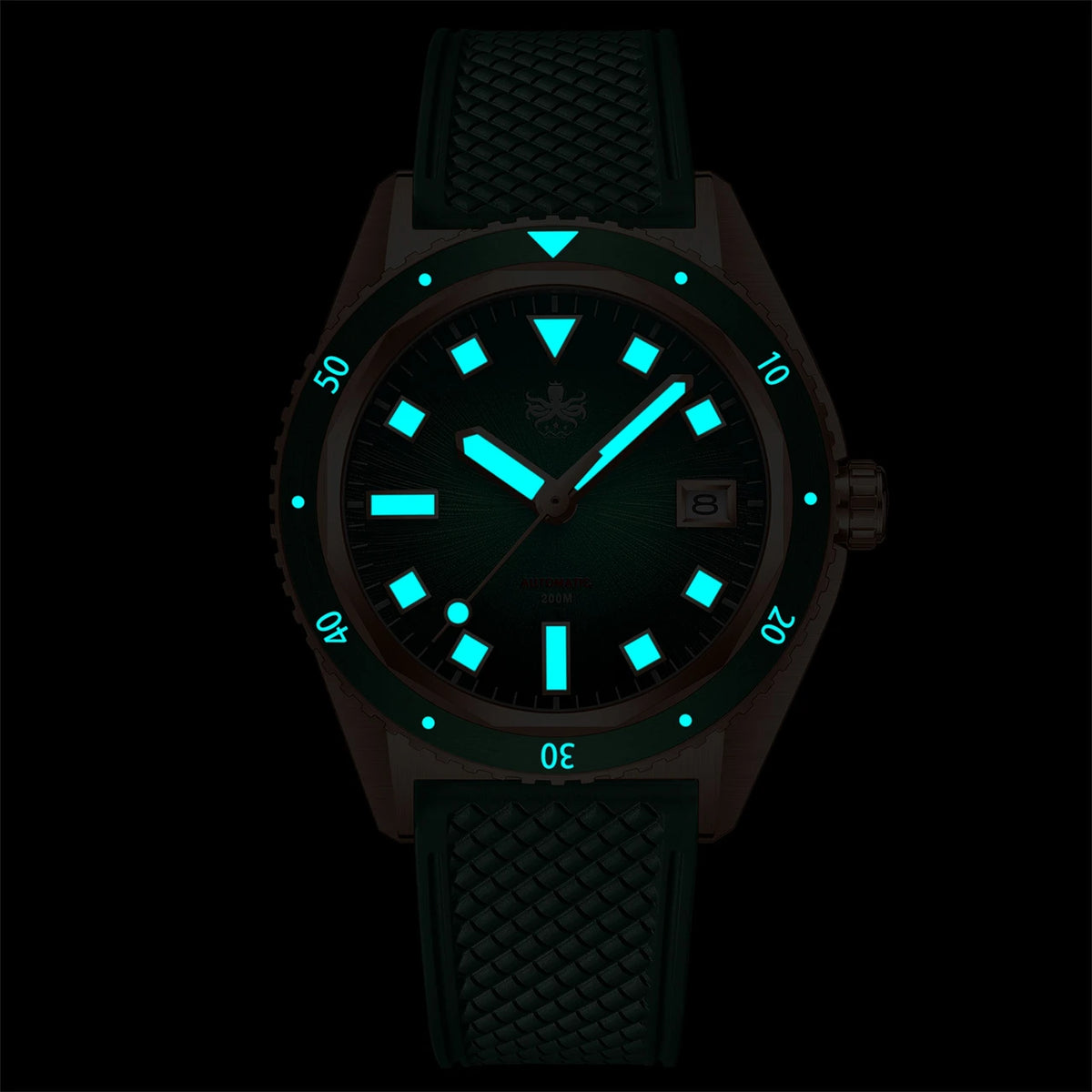 PHOIBOS Argo Bronze PY057H – Spiral Sunray Purple – 200M Automatic Diver "High Beat" Movement — view 6