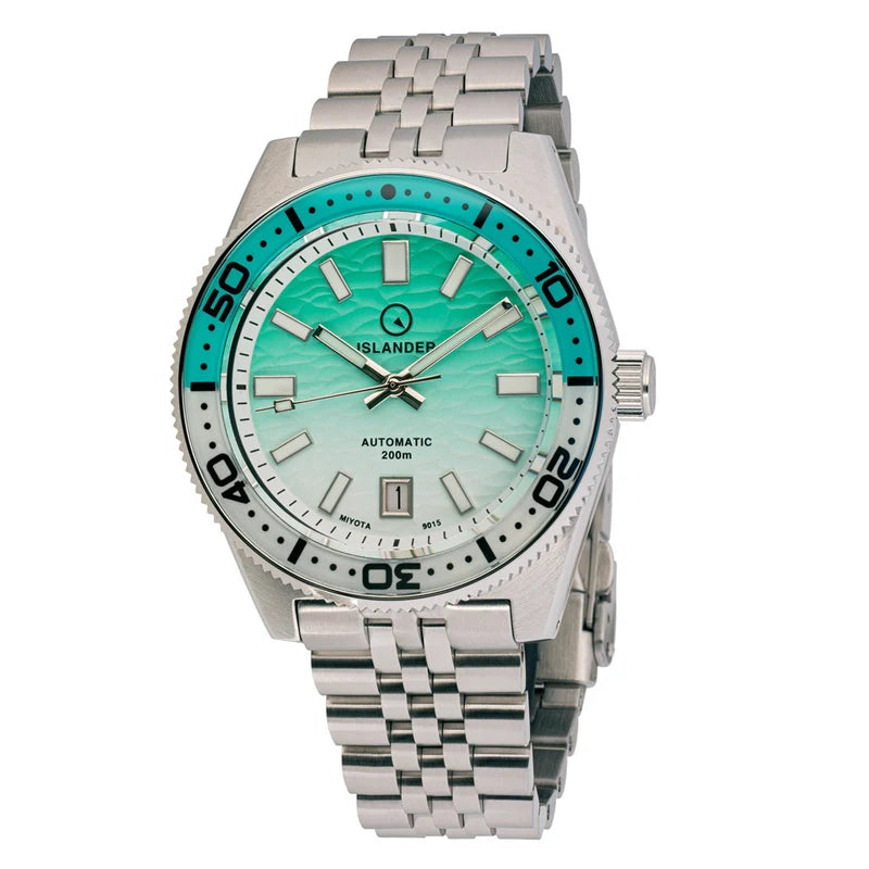 Islander Northport Hi-Beat Automatic Dive Watch – Seafoam Green &amp; White Ripple Dial | ISL-155 — view 10