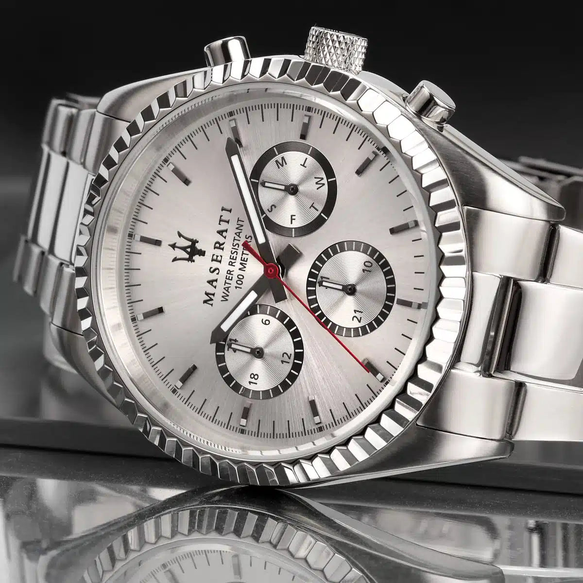 Maserati Competizione R8853100018 – Silver Dial Stainless Steel Quartz Men’s Watch, 43mm — view 6