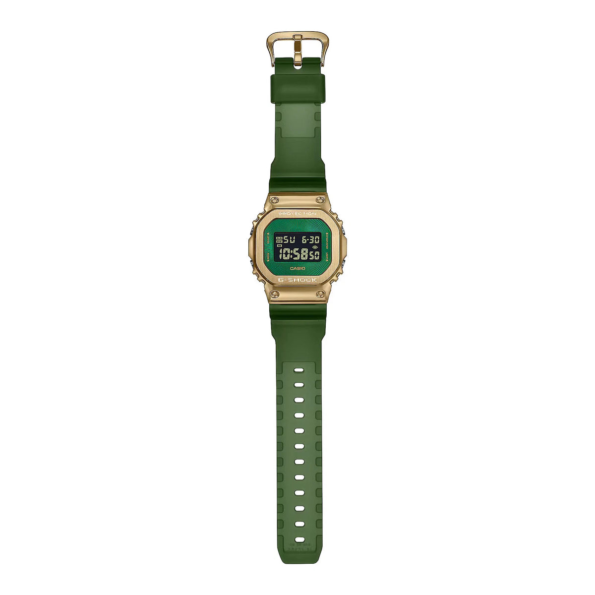 Casio G-SHOCK GM-5600CL-3 – Gold Metal Bezel / Green Digital Watch – 200M — view 2
