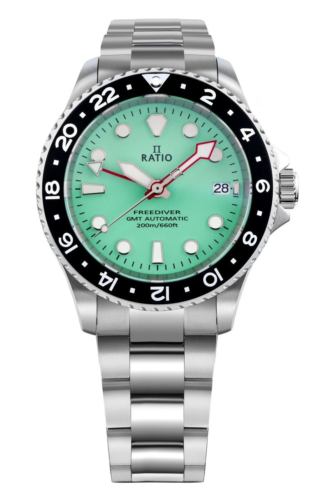 Ratio FreeDiver GMT RTF059 Mint Green Sapphire Automatic 200M Men's Watch — view 7