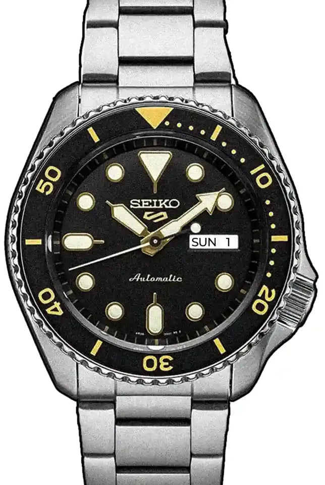 Seiko 5 Sports SRPD57K1 – Black Dial with Gold Accents — view 2