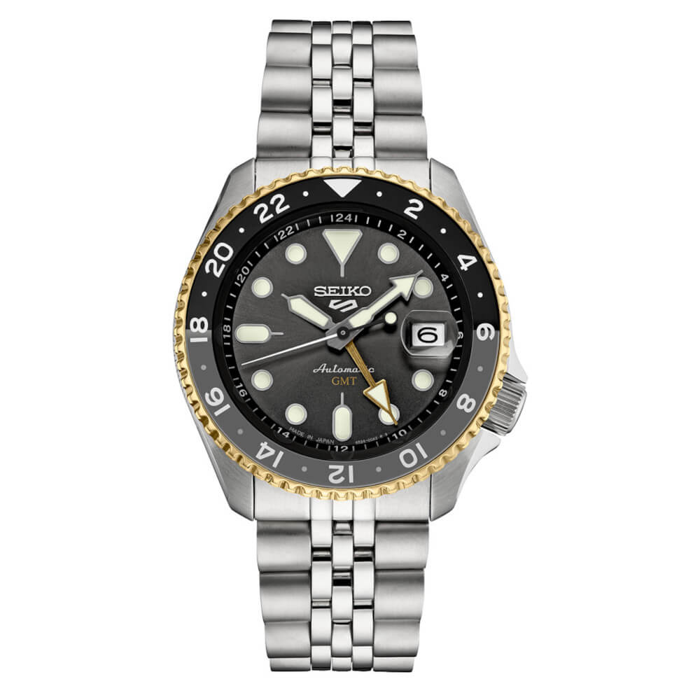 Seiko 5 Sports SSK021 GMT – Charcoal Dial with Gold Accents — view 2
